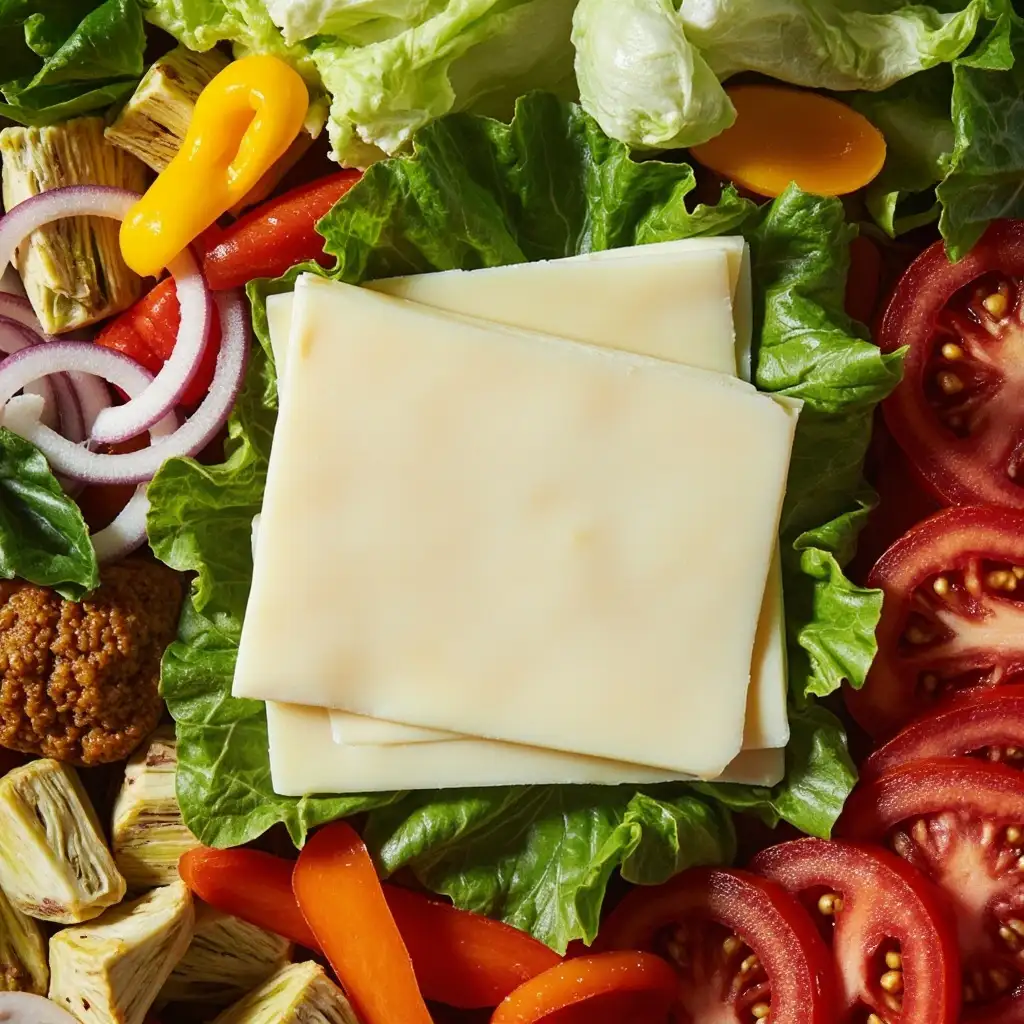 The Best Chopped Italian Sandwich Recipe for Quick & Flavorful Lunches 7 Ingredients for chopped Italian sandwich recipe laid out neatly