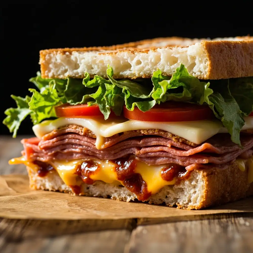 The Best Chopped Italian Sandwich Recipe for Quick & Flavorful Lunches 9 Cross-section of chopped Italian sandwich showing nutrition-rich layers