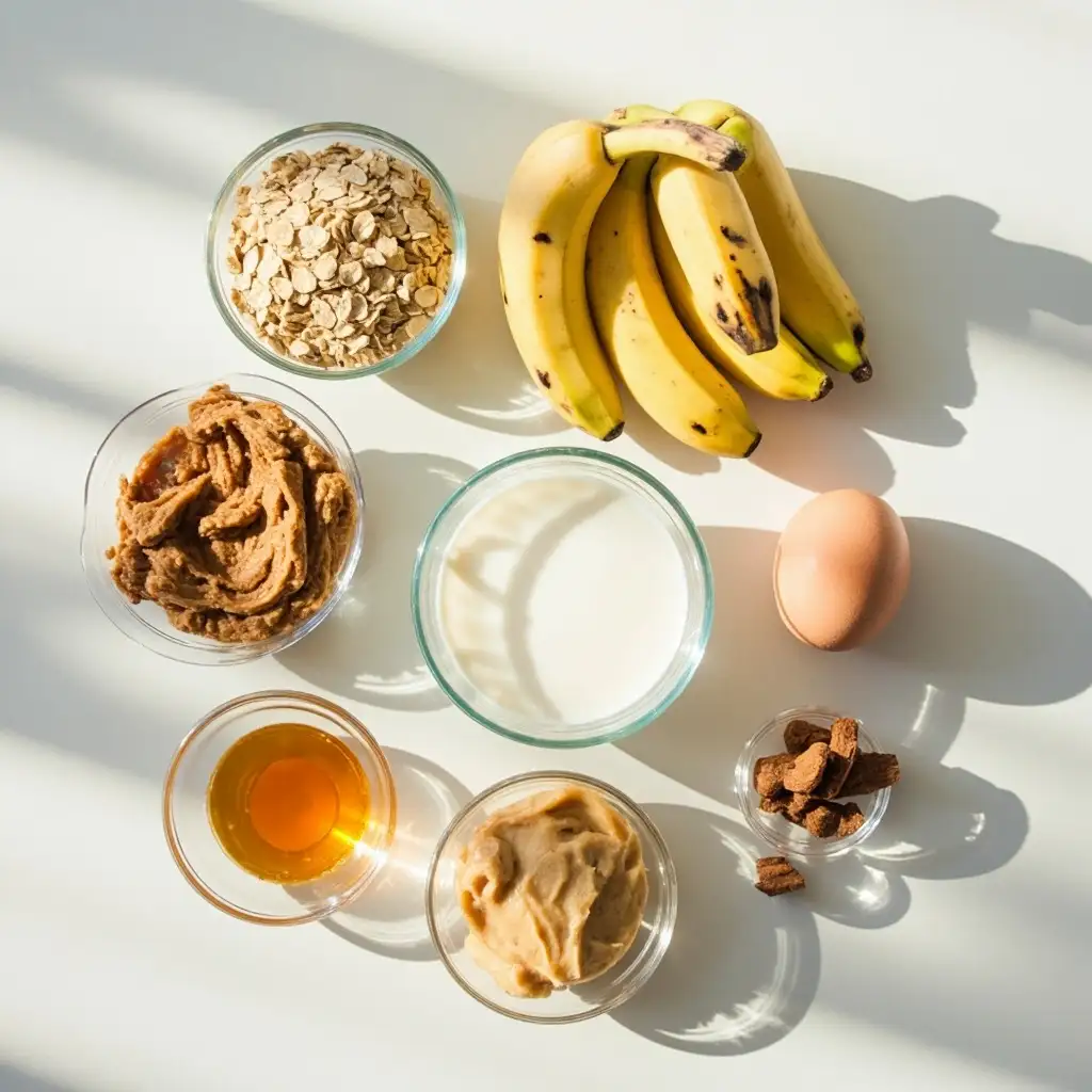 High-Protein Peanut Butter Banana Oatmeal Bars (Easy + Healthy Recipe) 7 Ingredients for high-protein peanut butter banana oatmeal bars